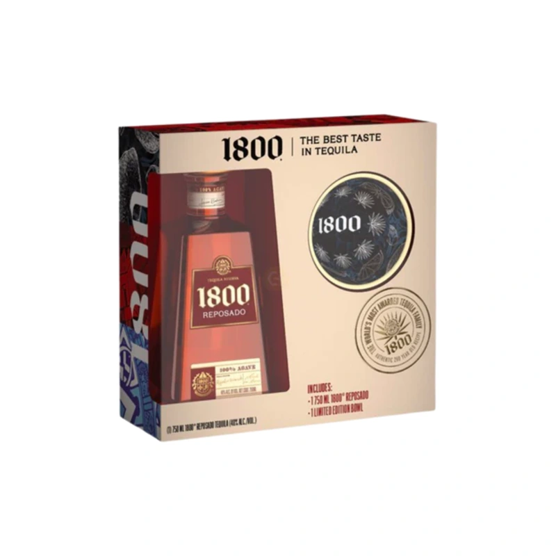 1800 TEQUILA REPOSADO GFT PK W/ BOWL 750ML